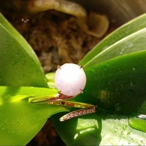 18k rose gold light purple Jade ring